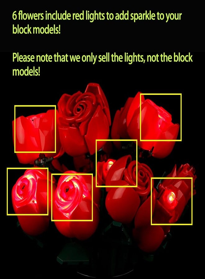 Kyglaring طقم إضاءة LED من Kyglaring لمجموعة بناء باقة الورود من Lego Icons لعام 2024، طقم إضاءة باقة الورود مصمم لمجموعة Lego 10328 النباتية، هدية لعيد الحب - بدون نموذج (النسخة الكلاسيكية) - Image 3